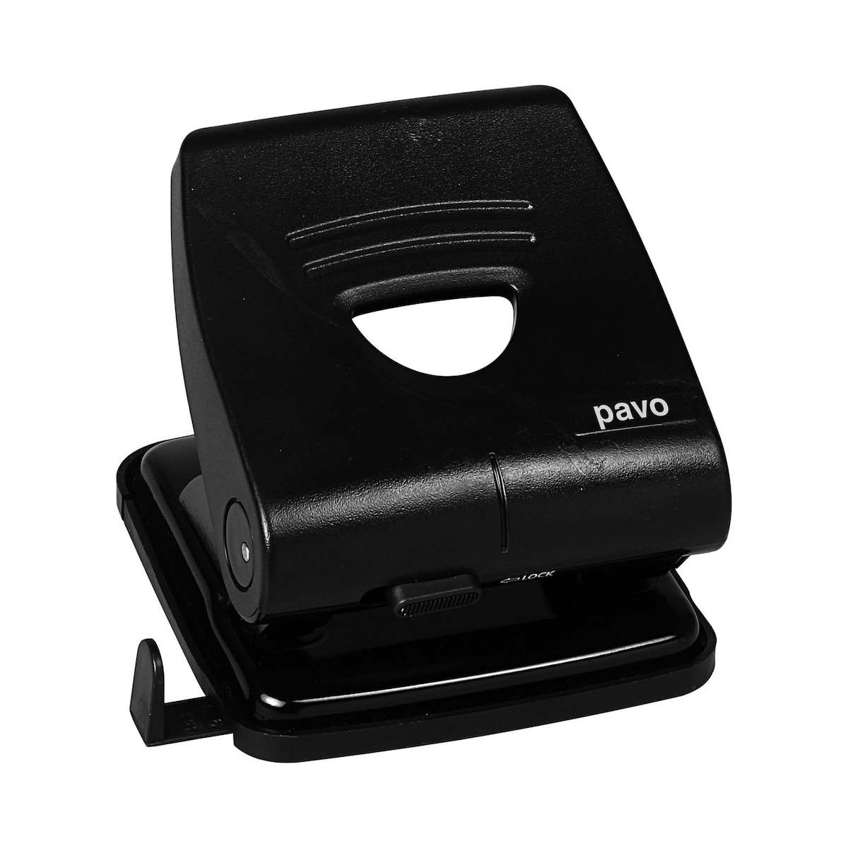 PAVO Profi Bürolocher mit Anschlagschiene für 30 Blatt robustes Gehäuse schwarz Image