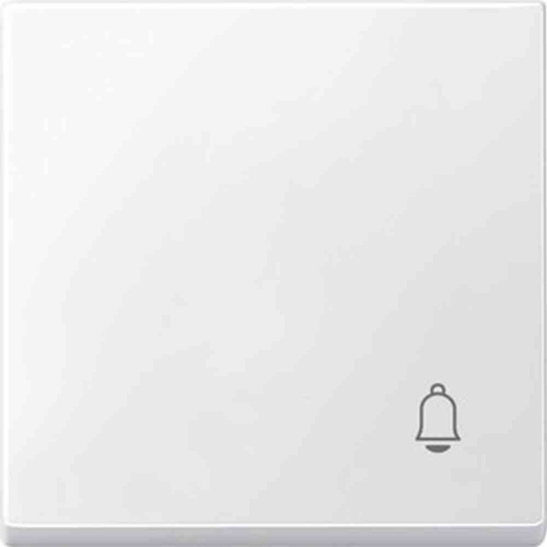 Merten System M Wippe einteilig, Schalter/Taster, polarweiß, matt, Symbol Klingel, geeignet für Bussystem-Tasterankopplung Image