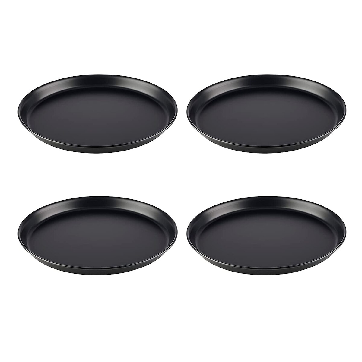 APS 67452 Pizzaform rund (4er-Set) Ø 28/26,3 x 2,5 cm - Pizzablech aus Blaublech, zum professionellen Pizzabacken Image