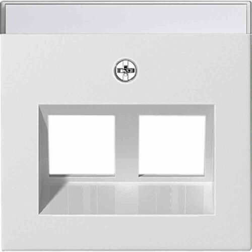 Gira System 55 Zentralplatte, Modular-Jack, 2f, reinweiß, mit Beschriftungsfeld, 264027 Image