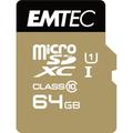 EMTEC microSD Class10 Gold+ 64GB Speicherkarte microSDXC 64GB Class10 Gold+