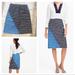 J. Crew Skirts | J. Crew E7384 Navy, White & Turquoise Stripe Colorblock Skirt Size 4 | Color: Blue/White | Size: 4