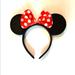 Disney Accessories | Disney Parks Minnie Mouse Headband Ears With Bow You Are Going To Love | Color: Black/Red | Size: Osg