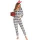 Orshoy Womens Christmas Onesies All in One Hooded Jumpsuits Supersoft Pyjamas Sleepwear Nightwear Reindeer Grey S