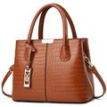 CHICAROUSAL Purses and Handbags for Women Leather Crossbody Bags Women's Tote Shoulder Bag, Stone Brown, M