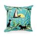 "Liora Manne Illusions Aloha Dogs Indoor/Outdoor Pillow Sunrise 18"" Square - Trans Ocean Import Co 7IL8S329917"