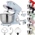 Arebos - Robot Pâtissier Professionnel 1800W Retro Bleu Faible Bruit Robot de Cuisine Multifonction