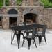 Metal Indoor/ Outdoor Table and Stackable Chair Set