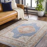 Tugos 7'10" x 9'8" Traditional Traditional Persian Medallion Cream/Dark Blue/Denim/Medium Gray/Light Beige/Mustard/Rust/Brick Red/Rust/Navy Area Rug - Hauteloom