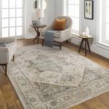 Ballisodare 2'7" x 3'11" Traditional Handmade Wool Persian Charcoal/Dusty Sage/Light Beige/Light Gray/Olive/Taupe/Teal/White/Peach Area Rug - Hauteloom