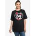 Plus Size Women's Disney Mickey and Minnie Mouse Heart Hugs Short Sleeve T-Shirt by Disney in Black (Size 3X (22-24))