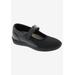 Wide Width Women's Magnolia Mary Jane Flat by Drew in Black Stretch (Size 11 W)