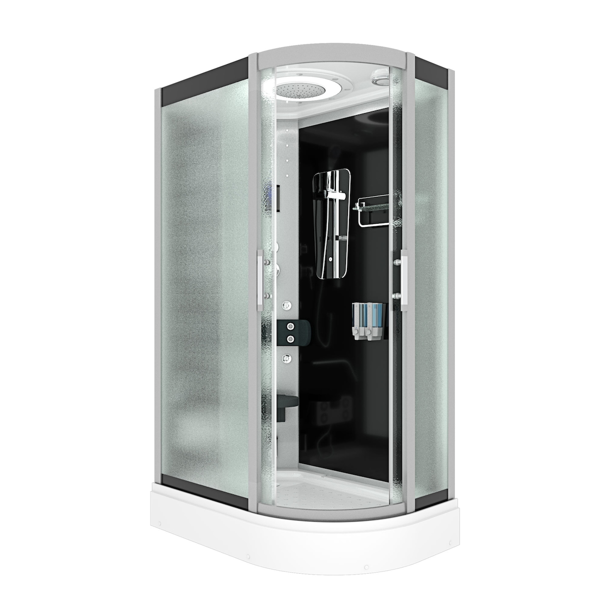 AcquaVapore Duschkabine Komplettdusche Fertigdusche Dusche D60-73M0R 80x120 cm ohne 2K Scheiben Versiegelung Image