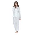 Tony & Candice Women's Sleepwear Classic Satin Pyjama Set, Nightwear (Medium, White)