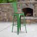 Flash Furniture 24" Patio Bar Stool Wood in Green | 17.5 W x 17.5 D in | Wayfair CH-31320-30GB-GN-WD-GG
