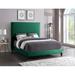 Mercer41 Hiie Velvet Bed Upholstered/Velvet in Green | 60 H x 66.5 W x 86.5 D in | Wayfair 474B22AF347F49D182CA974A23D12FF9