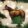 Old World Christmas Quarter Horse Hanging Figurine Ornament Glass in Brown/Green | 3.25 H x 3 W x 2 D in | Wayfair 12571