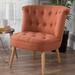 Side Chair - George Oliver Hungerford 29" Wide Tufted Polyester Side Chair Polyester in Orange | 31.75 H x 30 W x 29 D in | Wayfair