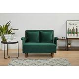 Convertible Chair - Viv + Rae™ Finnick 47.64" Wide Convertible Chair Velvet/Fabric in Green | 32.28 H x 48 W x 36.22 D in | Wayfair