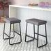 Latitude Run® Velmon 24.02" Counter Stool Upholstered/Velvet/Metal in Gray | 24.02 H x 18.11 W x 16.5 D in | Wayfair