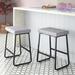 Latitude Run® Velmon 24.02" Counter Stool Upholstered/Velvet/Metal in Gray | 24.02 H x 18.11 W x 16.5 D in | Wayfair