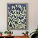 Red Barrel Studio® Indigo Blooming Night I - Picture Frame Painting on Canvas in Black/Blue/Green | 20 H x 17 W x 1 D in | Wayfair