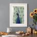 Bungalow Rose Blue Peacock II Premium Framed Matte - Ready To Hang Paper, Solid Wood in Black/Blue/Green | 43.5 H x 31.5 W x 1 D in | Wayfair