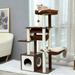 Tucker Murphy Pet™ 51" Branice Cat Tree & Condo Wood in Gray/Brown | 51 H x 26 W x 16 D in | Wayfair 91AA4B3B98594A2EBEA2CA32B4AC460E