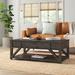 Sand & Stable™ Kylee Solid Wood Lift Top Coffee Table w/ Storage Wood in Black/Brown | 18 H x 48 W x 28 D in | Wayfair
