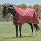 SmartPak Deluxe High Neck Turnout Blanket with Earth Friendly Fabric - 72 - Medium (220g) - Merlot w/ Charcoal & Grey Trim & White Piping - Smartpak