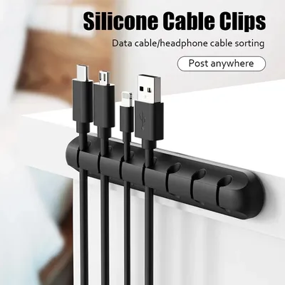 Enrouleur de câble USB organisateur de câble support d'écouteurs Clip en Silicone ligne de