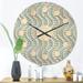 Designart '3D White and Light Blue Pattern II' Mid-Century Modern Wood Wall Clock