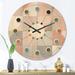 Designart 'Round geometric textured pattern' Mid-Century Modern Wood Wall Clock