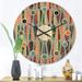 Designart 'Retro Abstract Drops IX' Mid-Century Modern Wood Wall Clock