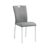 ACME Pagan Side Chair in Gray and Chrome (Set of 2)