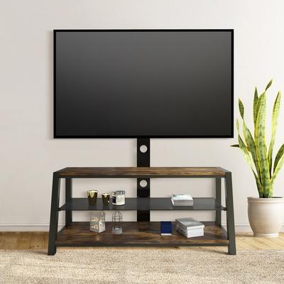 Brown Adjustable Universal Swivel TV Stands for 32-65 inch TVs