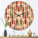 Designart 'Retro Abstract Drops IV' Mid-Century Modern Wood Wall Clock