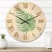 Designart 'Tropical Leaf Of Monstera III' Farmhouse Wood Wall Clock