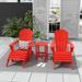 Polytrends Laguna All Weather Poly Outdoor Patio Adirondack Chair Set - with Ottomans and Side Table (5-Piece)