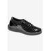 Extra Wide Width Women's Tulip Oxford Flat by Drew in Black Croco (Size 7 1/2 WW)