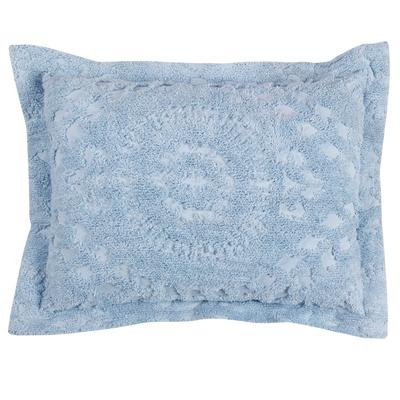 Rio Collection Tufted Chenille Sham by Better Trends in Blue (Size EURO)