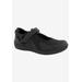 Extra Wide Width Women's Buttercup Mary Jane Flat by Drew in Black Black Stretch (Size 12 WW)