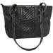 Giani Bernini Bags | *Giani Bernini Black Pebbled Leather Center Woven Panel Satchel | Color: Black | Size: 11" X 4" X 9.25"