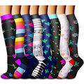 Copper Compression Socks Women & Men Circulation 8 Pairs - Best for Running,Athletic Sports,Travel,Pregnancy