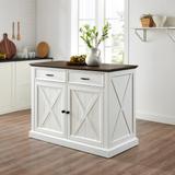 Clifton Kitchen Island Distressed White/Brown - Crosley KF30070BR-WH