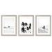 East Urban Home And White Surf By Tanya Shumkina - 3 Piece Gallery Framed Print w/ Mat Art Set Paper in Black | 24 H x 18 W x 1.5 D in | Wayfair