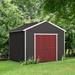 Handy Home Rookwood 10 ft. W x 14 ft. D Wood Storage Shed w/ Floor in Brown/White | 104.5 H x 120 W x 168 D in | Wayfair 19433-7