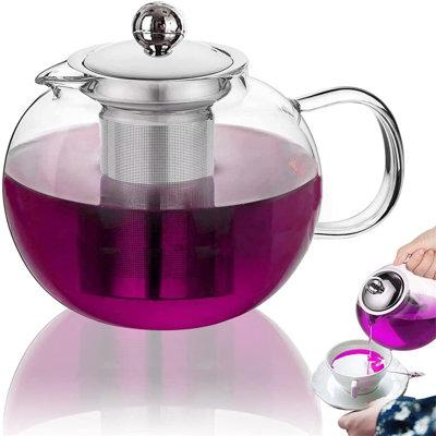 Must Have Prep Savour Clear High Borosilicate Glass Tea Pot W Stainless Steel Removable Filter Size 6 54 H X 6 06 W X 4 41 D In Wayfair From Prep Savour Accuweather Shop