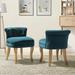 Etta Avenue™ Jonnah Tufted Vanity Stool w/ Solid Wood Legs Polyester/Wood/Upholstered in Green/Blue/Black | 25.7 H x 20 W x 20.7 D in | Wayfair