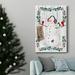 The Holiday Aisle® Folk Snowman Forest II Premium Gallery Wrapped Canvas - Ready To Hang Metal in Black/Blue/Green | 40 H x 30 W x 1 D in | Wayfair